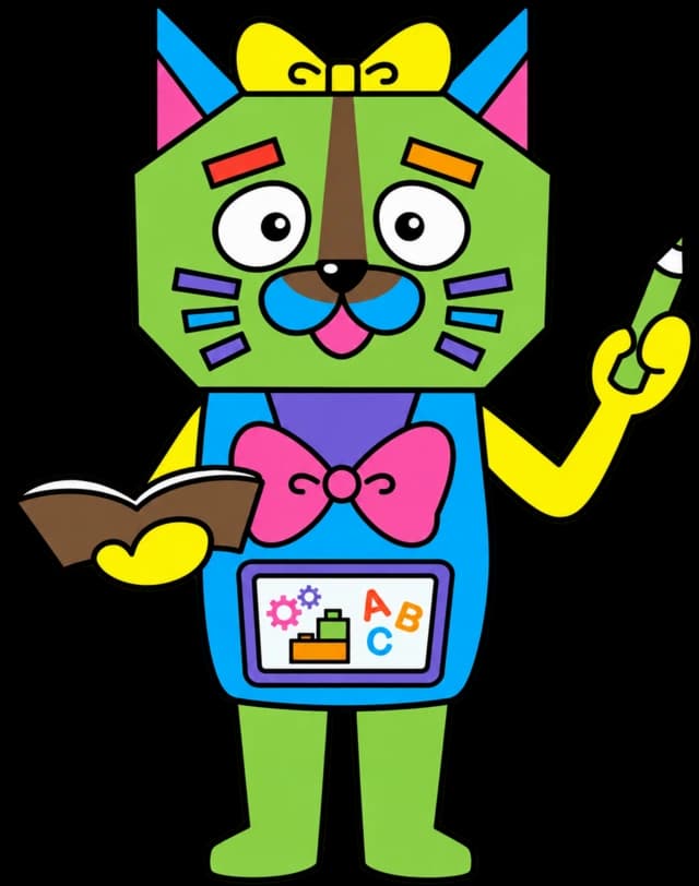 教材を案内するキャラクター、さくにゃん